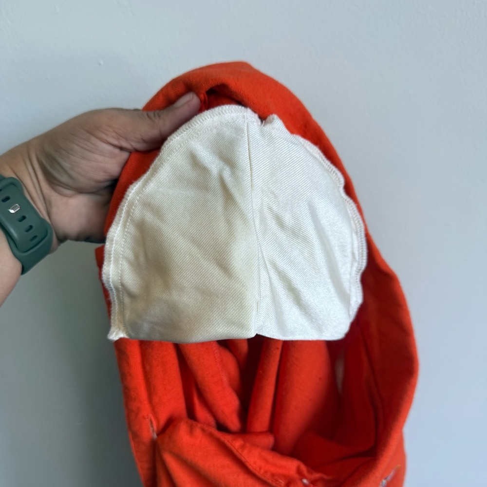 Vintage Dressbarn Orange Linen Embroidered Top Picnic Grandmacore Boho Sz 6 - Picture 8 of 8